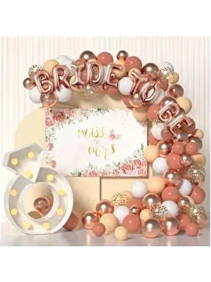 Bride  Folyo Balon Seti Bekarlığa Veda Bride Partisi Balon Süsleme Rose Gold