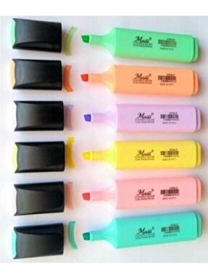 Pastel Renk Fosforlu Işaretleme Kalemi (6 Adet )