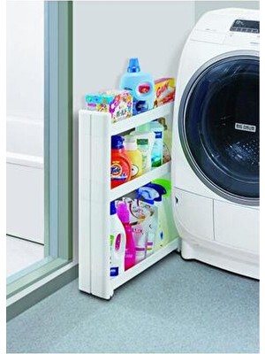 Mutfak ve Banyo Rafı Çok Amaçlı 3 Katlı Tekerlekli Raf Banyo Rafı Mutfak Rafı Beyaz