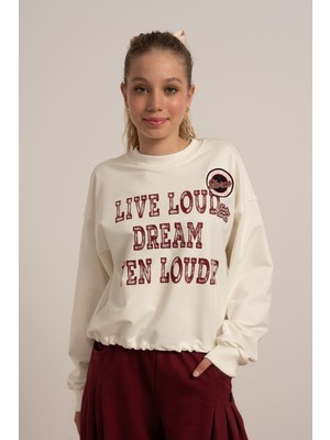 Loco Loco Dream Kız Sweat - Ekru