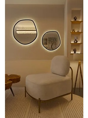 Siyah Love Ayna 2'li Set | Mdf Çerçeveli | Kablosuz LED Işıklı | Özel Rodajlı Form | Piller Hediye