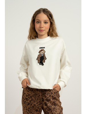 Loco Loco Swank Kız Sweat - Ekru