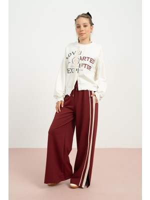 Loco Loco Yanları Dantelli Pantolon - Bordo