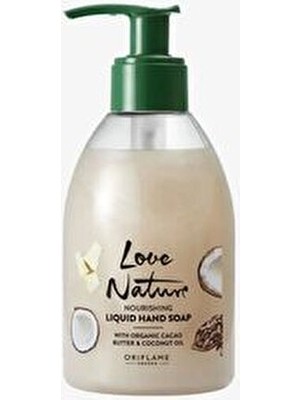 Oriflame Love Nature Besleyici Sıvı El Sabunu Organik Kakao Yağı ve Hindistan Cevizi Yağı İçeren 500 ml Kokusuz