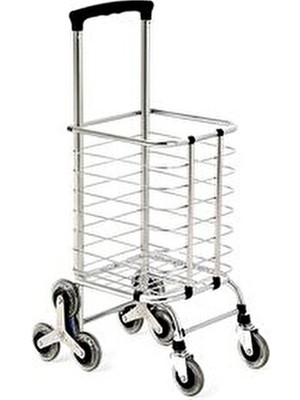 Taşınabilir Katlanabilir Alışveriş Pazar Arabası Altı Tekerlekli Metalik 30 kg
