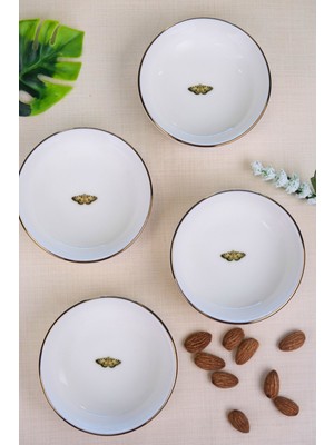 Tabak Evi Porselen Natura Kelebek Altın Yaldızlı Kase 10X3CM 150CC 4 Lü