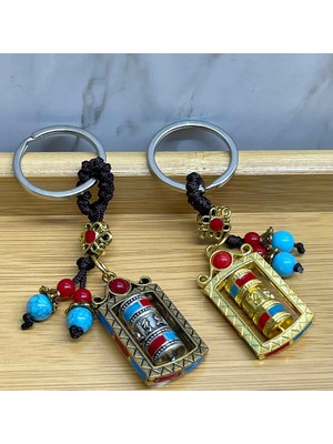 Metal Feng Shui Şans Çarkı Anahtarlık Model 2