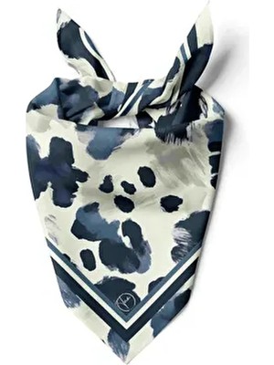 Mavi Fırça Darbeleri Desen Bandana/fular