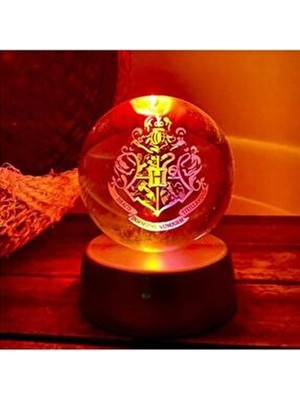 Belirtilmemiş Harry Potter 3D Renkli Işıklı Cam Küre Vintage Tasarım Renkli Işıklarla Dekoratif