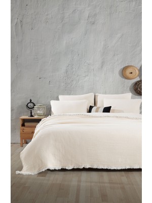 Ivory 6 Kat Müslin Battal Boy 220X240 Yorgan/2 Adet 50X70CM Yastık Kılıfı 6 Katlı Multi Muslin