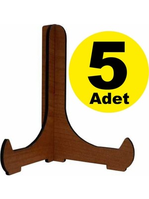 Çerçeve Tabak Teşhir Ayağı Stand Ahşap Stand 9CMX10CM Şövalye Ceviz 5 Adet