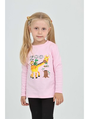 Toontoy Kız Çocuk Zürafa Baskılı Sweatshirt