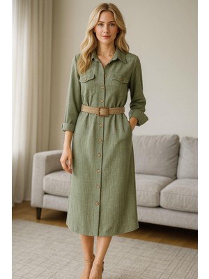 Safir Yeşil Kadın Elbise