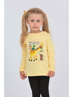 Toontoy Kız Çocuk Zürafa Baskılı Sweatshirt