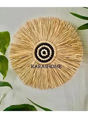 Doğal Rafya Boncuklu Duvar Süsü