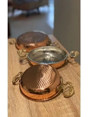 3lü Bakır Tava Seti Sorelis (14-16-18CM) Yumurta, Kuymak, Omlet, Menemen Sahanı