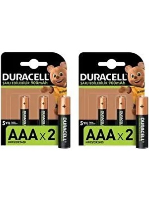 Şarj Edilebilir Aaa 900MAH Piller 2'li, 4 Adet