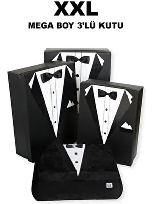 Damat Bohçası Çeyiz Sandık ve Kutu 4 'lü Set - Gerçek Papyon ve Düğme