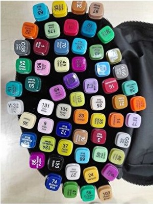 Gebzeli Artist Çift Uçlu Marker Kalem Seti 60LI Özel Bez Çantasında