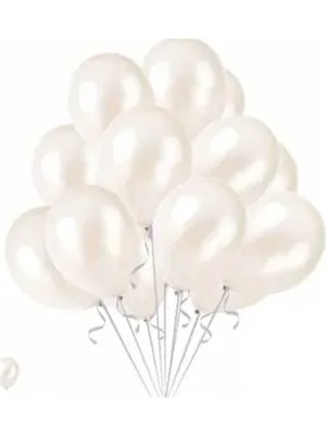 Balonevi 10 Adet Beyaz Metalik Balon Seti Modern Parti Dekorasyonu İçin Işıltılı Seçenek