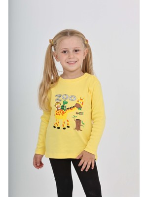 Toontoy Kız Çocuk Zürafa Baskılı Sweatshirt