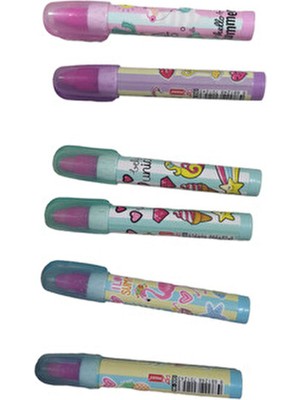 Mikro 6 Adet Roket Silgi (Yumurtlayan Silgi) Renkli Desenli Eğlenceli Kırtasiye Ürünü