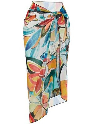 Sailor Moda Bodrum Pareo Çok Renkli Dokuma Desenli Kadın Plaj Modası için Şık ve Rahat