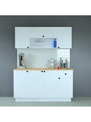 160 cm Ahşap Mdf Tezgahlı Modern Hazır Mutfak