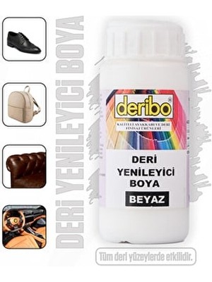 Deribo 100 ml Beyaz Deri Yenileyici Boya Sünger Hediyeli Deri Eşya, Ayakkabı ve Koltuk İçin Özel Formül