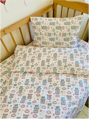 Park Yatak Bebek Nevresim Takımı %100 Pamuk Kral Ayı 70X110