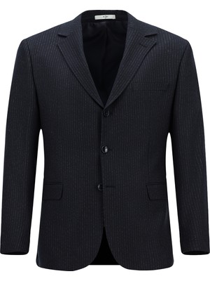 Regular Fit Çizgili Takım Elbise