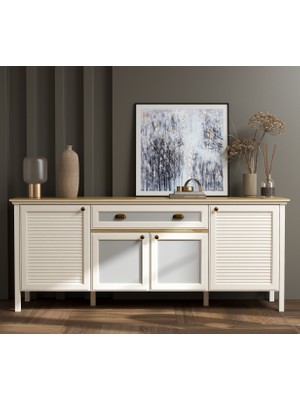 Hunerika Davina Premium Panjurlu 4 Kapak 1 Çekmece Konsol- Minifiks - Aytaşı/legnano