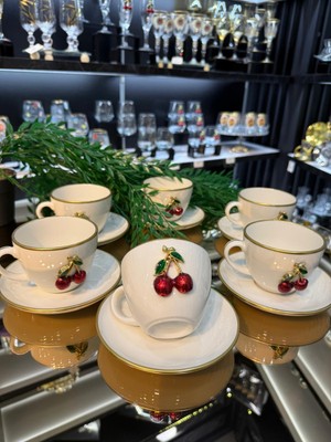 Esbeycam Kiraz Porselen Nescafe Bardağı