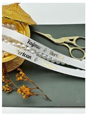 Incili Isimli Grogren Yüzük Kurdelesi Söz Kurdelesi ve Nişan Kurdelesi Damat Kahvesi Peçetehediyeli