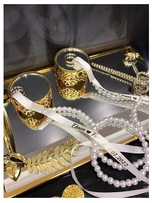 Söz & Nişan Incili Yüzük Kurdelesi (K-07T)