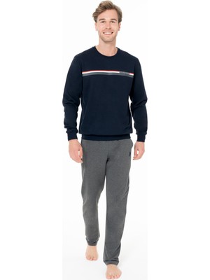 Erkek 2 Iplik Dokuma Kışlık Ev Giyim Alt Üst Takım