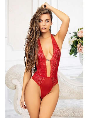 Kırmızı Taşlı Bodysuit - 888