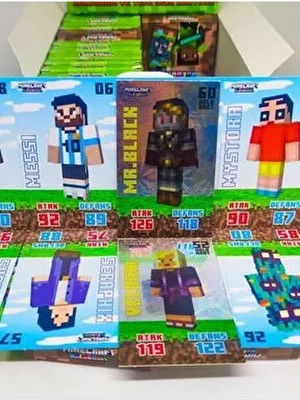 Minecraft Full Kutu 24 Mini Kutu Hologramlı Minecraft Karakterli Kartlar