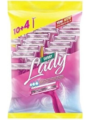 Derby Lady 14 Adet Çift Bıçaklı Jilet Hassas Cilt Dostu Kadınlar İçin Ergonomik Tasarım