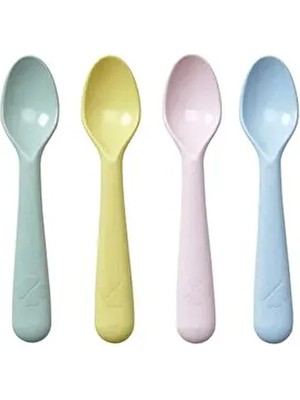 IKEA Kalas Pastel Tonlar 4 Adet Çocuk Kaşık Seti Ergonomik Tasarımlı Kolay Temizlenebilir
