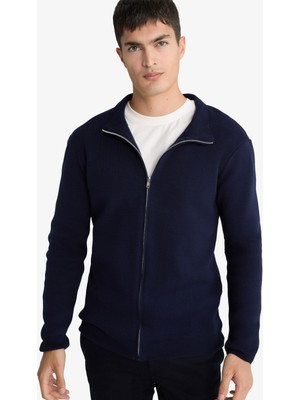 DeFacto Standart Fit Dik Yaka Fermuarlı Triko Hırka C8158AX25AU