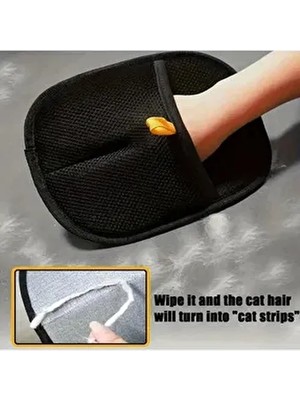 Belirtilmemiş Çift Taraflı Statik Kedi Köpek Tüy Temizleme Eldiveni 24x18 cm Mobilyalar ve Halılar İçin Etkili Kullanım