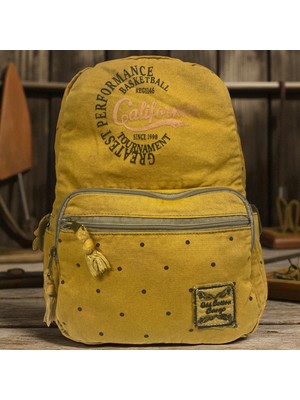 Kaliteli Renkli Vintage Disayn Günlük Sırt Gezi Okul Seyahat Çantası 31 cm x 41 cm