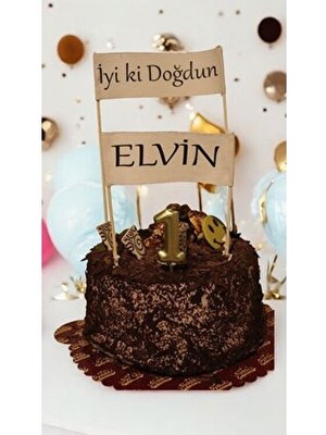 Doğum Günü Pasta Süsü (Kumaş) Isimli Kişiye Özel