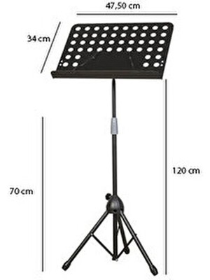 Profesyonel Şef Tipi Nota Standı - Nota Sehpası - Nota Sehbası