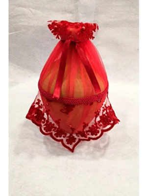 Incili Flog Baskı Kumaşlı Gelin Testisi