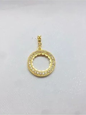 22 Ayar Altın Kaplama Çeyrek Cerceveli Kolye Uçu