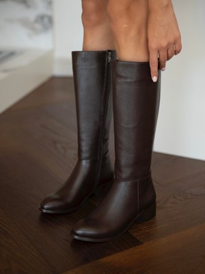 Ece'nin Butiği Barry Kahve Hakiki Deri  Çizme