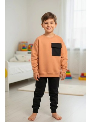 Koçak Kids Cep Detaylı Erkek Çocuk Soft Turuncu Renk Eşofman Takım