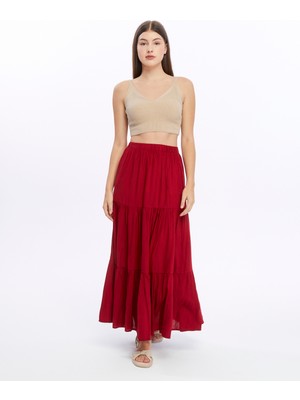 Kırmızı Uzun Etek-Anabel